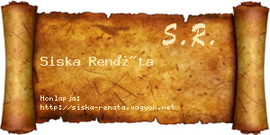 Siska Renáta névjegykártya